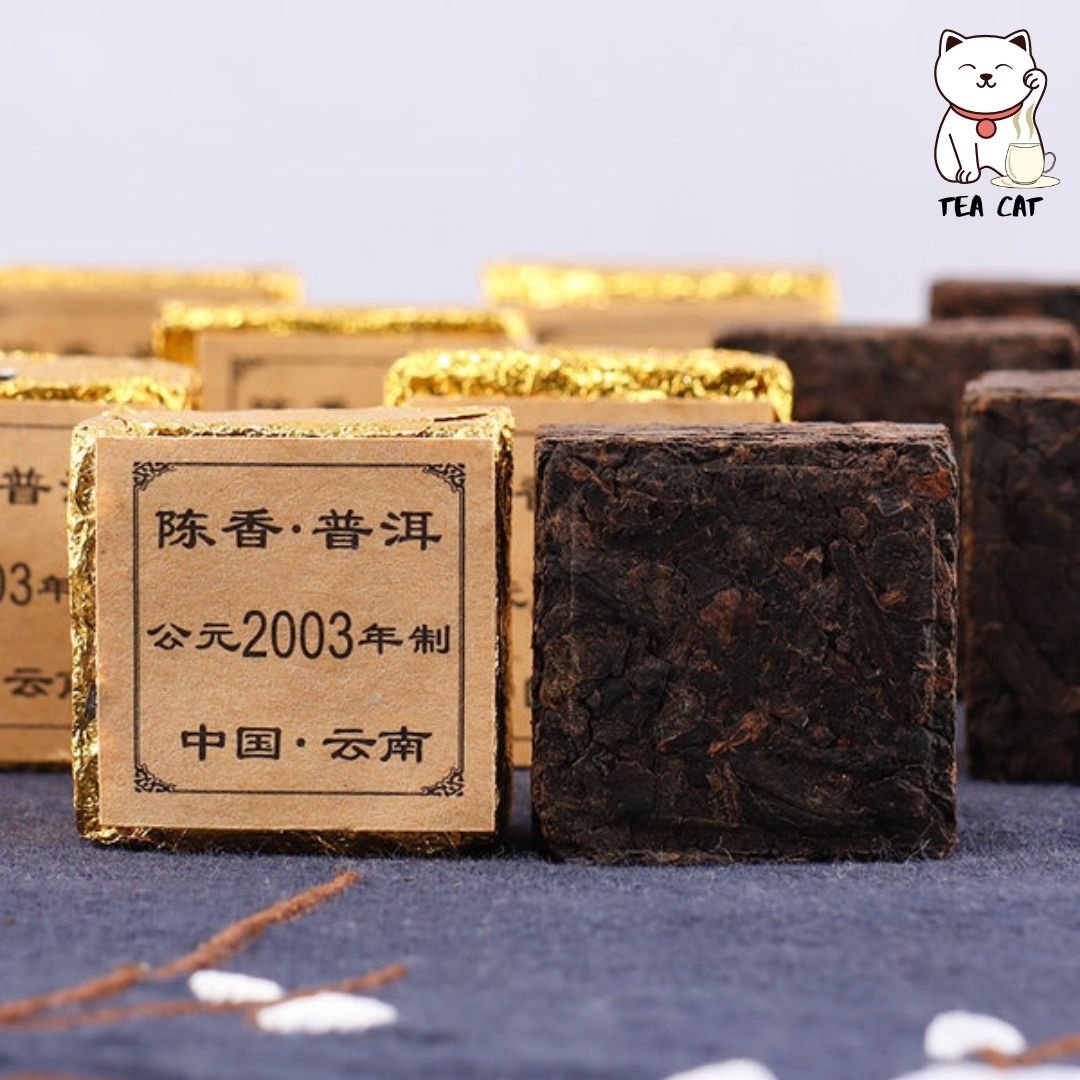 Маленька золота цеглинка Шу Пуер Xiaotuo Tea 2003 рік. 6-7 грам. — изображение 2